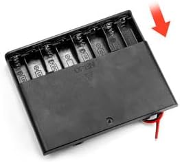 2PCS 12V (8 x 1.5V) 8AA Battery Holder Enclosures with Wire Leads and On/Off Switch Lid 12 Volt Battery Case with Hook Verclo and Solder Seal Wire Connectors