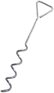 Mytee Products 20 Pack Hay Tarp Spiral Anchor Pins 16" to Secure Hay Covers | Corkscrew Shape Trampoline Anchor, Tent Hold Downs, Galvanized Steel Ground Tie Down Stakes
