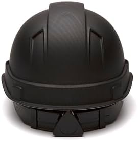 PYRAMEX Ridgeline Cap Style Hard Hat, Vented, 4-Point Ratchet Suspension, Black Graphite Pattern