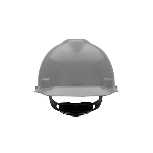 MSA 495855 V-Gard Cap Style Safety Hard Hat With Fas-Trac III Ratchet Suspension | Polyethylene Shell, Superior Impact Protection, Self Adjusting Crown Straps - Standard Size in Silver