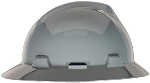 MSA V-Gard Full-Brim Hard Hat with Suspension - Polyethylene Shell, Superior Impact Protection and Self Adjusting Crown Straps - Standard Size Hard Hat