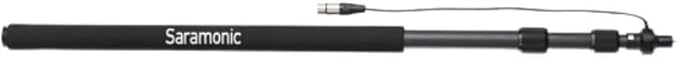 Saramonic 3-Section Carbon Fiber Boompole with Internal Coiled XLR Cable, 3.3 to 8.2' Adjustable Length with 3/8"-16 and 5/8" Adapters, and Carrying Case