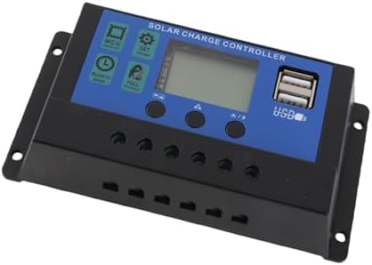 Solar Controller 50A PWM 12V 24V Auto with LCD Display Industrial Controller Advanced 3-Stage Charging and Multiple Protections for Safe Efficient Solar Power Management