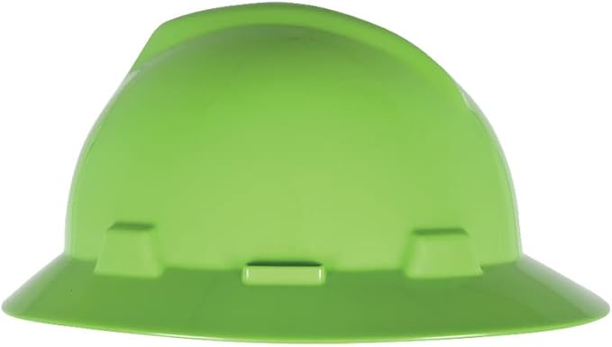MSA V-Gard Full-Brim Hard Hat with Suspension - Polyethylene Shell, Superior Impact Protection and Self Adjusting Crown Straps - Standard Size Hard Hat