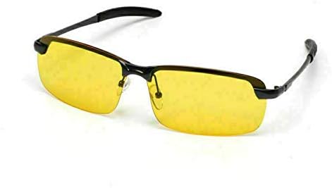 RR Driving Glasses for Men Women - Safety Day Night Polarized Motorcycle Clear Vision Glasses for Cycling - Risk Reducing Anti-Glare UV400 Protection (Night Vision Lens)