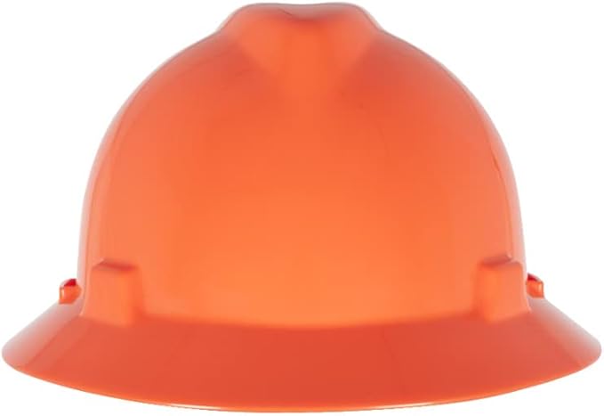 MSA V-Gard Full-Brim Hard Hat with Suspension - Polyethylene Shell, Superior Impact Protection and Self Adjusting Crown Straps - Standard Size Hard Hat