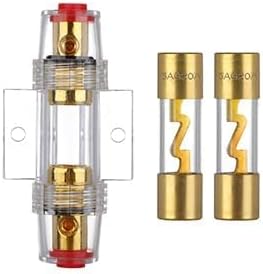 4-8 Gauge AWG Inline 20 Amp Fuse Holder with 20A AGU Fuses for Car Audio Alarm Amplifier Subwoofer in-line Fuse Holders (20Amp)