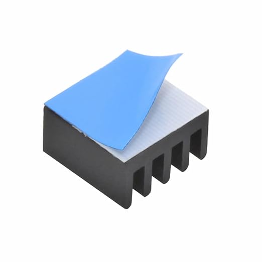 20PCS Black Aluminum Heat Sink with Thermal Conductive Adhesive Tape, 9×9×5mm Heatsink Cooler for Cooling VRM GPU Stepper Driver MOSFET VRam Regulators