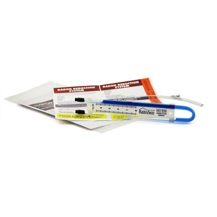 RadonAway® Easy Read Manometer 6.5"-for high Suction Fans Above 4.5" wc (GX4, Gx5, GX5a and Others)