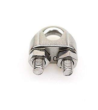 Pack of 10, 3/8" M10 Stainless Steel Wire Rope Cable Clip Clamp