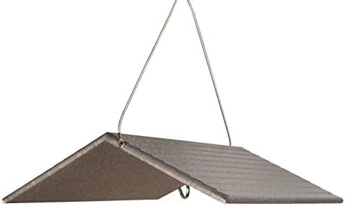 JCs Wildlife Poly Weather Cover - Rain Guard - Hang Bird Feeder or House Underneath for Protection from Rain or Snow - Easy to Clean and Use (Large, Gray)