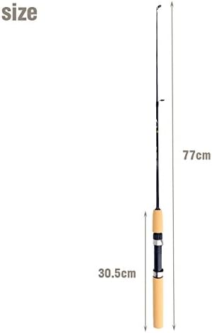 Telescopic Fishing Rod, 12 Inch Portable Carbon Fiber Ice Fishing Rod with Anti-Slip Handle, Retractable Pole for Jigging