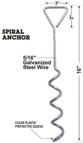 Mytee Products Hay Tarp Spiral Anchor Pins 16" Ground Stake