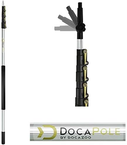 DOCA Telescoping Pole 7-30 Ft - Extension Pole for Cleaning, Feather Duster, Window Washing Kit, Paint Roller, Window Squeegee - High Reach Extendable Kit for Indoor & Outdoor - Feather Duster