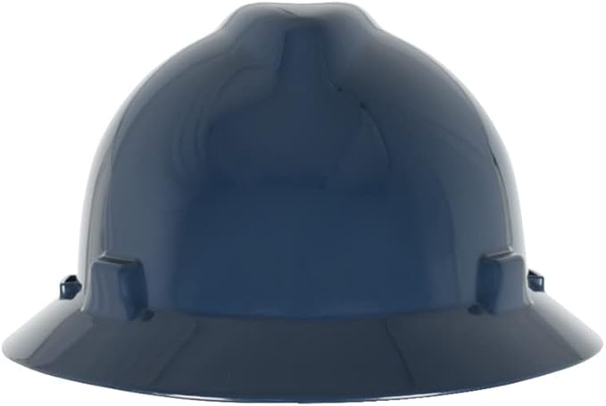 MSA V-Gard Full-Brim Hard Hat with Suspension - Polyethylene Shell, Superior Impact Protection and Self Adjusting Crown Straps - Standard Size Hard Hat