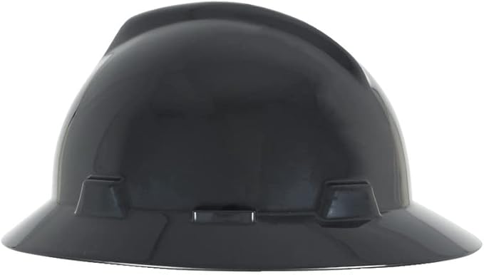 MSA V-Gard Full-Brim Hard Hat with Suspension - Polyethylene Shell, Superior Impact Protection and Self Adjusting Crown Straps - Standard Size Hard Hat