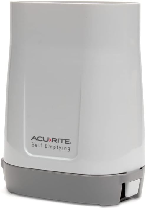 AcuRite Wireless Rain Gauge with Self-Emptying Rain Collector with Rainfall History, Alerts, and Current Date and Time (02446M)