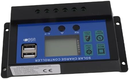 Solar Controller 50A PWM 12V 24V Auto with LCD Display Industrial Controller Advanced 3-Stage Charging and Multiple Protections for Safe Efficient Solar Power Management