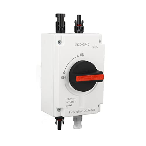 Solar PV DC Switch 1500V 32A, DC Miniature Circuit Breaker IP66 Solar Combiner Box for Solar Panel System RV (Basic Type)