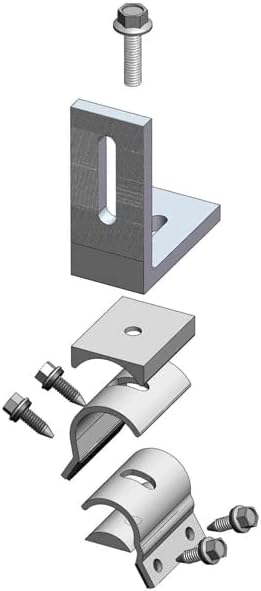 10 MageBracket RH with L Bracket R-Panel Trapezoidal Metal Roof Mounting Racking Rib Brackets Clamps for Solar Panel Module Installation