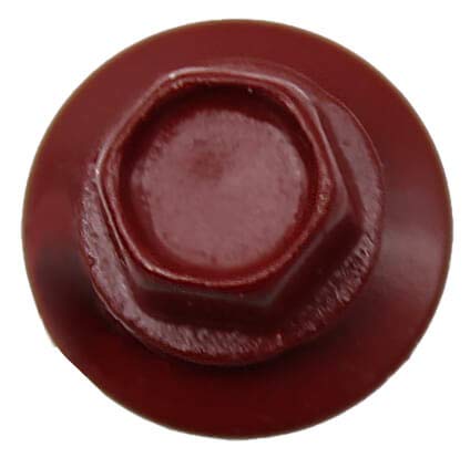 Metal ROOFING SCREWS: (250) 10 x 1-1/2" Colonial Red Hex Head Sheet Metal Roof Screw. Self starting metal to wood siding screws. EPDM washer. Colored head
