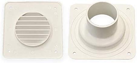 A.A Battery Box Vent System - White - Louver Cover and Cone Plate - RV's, Campers, Trailers, Motorhome Repair (Complete Vent System, White)