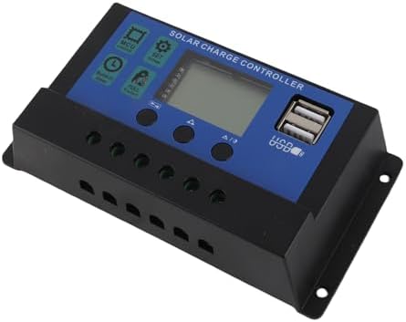 Solar Controller 50A PWM 12V 24V Auto with LCD Display Industrial Controller Advanced 3-Stage Charging and Multiple Protections for Safe Efficient Solar Power Management