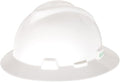 MSA V-Gard Full-Brim Hard Hat with Suspension - Polyethylene Shell, Superior Impact Protection and Self Adjusting Crown Straps - Standard Size Hard Hat
