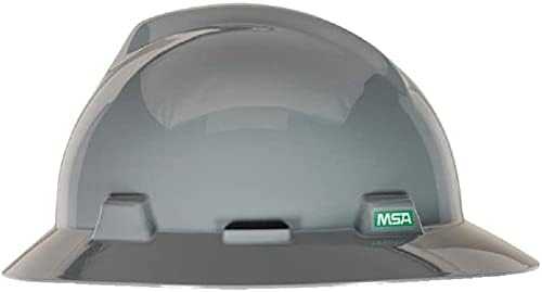 MSA V-Gard Full-Brim Hard Hat with Suspension - Polyethylene Shell, Superior Impact Protection and Self Adjusting Crown Straps - Standard Size Hard Hat