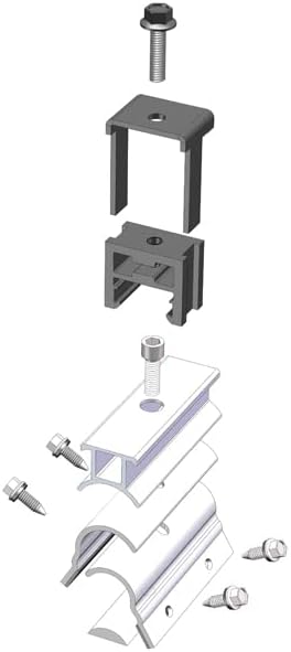 MageBracket RL End Clamp Mounting Kits for R-Panel Trapezoidal Metal Roof Solar Panel Module Mounting Racking Installation