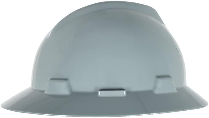 MSA V-Gard Full-Brim Hard Hat with Suspension - Polyethylene Shell, Superior Impact Protection and Self Adjusting Crown Straps - Standard Size Hard Hat