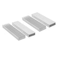 Silver Tone Aluminum Heatsink Cooler Radiator Cooling 100mm x 25mm x10mm Heat Sink Module Cooler(Pack of 4)