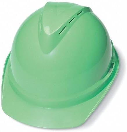 MSA V-Gard Full-Brim Hard Hat with Suspension - Polyethylene Shell, Superior Impact Protection and Self Adjusting Crown Straps - Standard Size Hard Hat