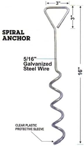 Mytee Products Hay Tarp Spiral Anchor Pins 16" Ground Stake (50 Pack)