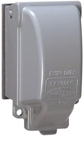 TayMac MX3200 RaynGuard Extra Duty Metal Weatherproof in-Use Cover, 1-Gang, Gray, 3.55 x 3.37 x 6.12 inches