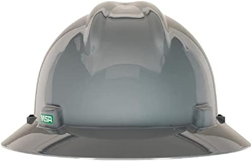 MSA V-Gard Full-Brim Hard Hat with Suspension - Polyethylene Shell, Superior Impact Protection and Self Adjusting Crown Straps - Standard Size Hard Hat