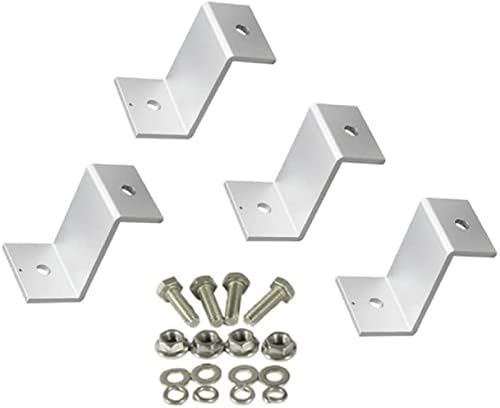 F-ber 1 Set (4pcs) Solar Panel Mounting Hardware Z Type Bracket Aluminum W/Stainless Bolt for RV Boat Off Grid 38mm Width Solar Panels (49*38*25mm/1.93"*1.5"*0.98")
