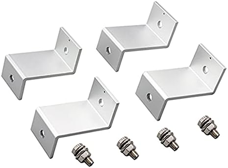 F-ber 1 Set (4pcs) Solar Panel Mounting Hardware Z Type Bracket Aluminum W/Stainless Bolt for RV Boat Off Grid 38mm Width Solar Panels (49*38*25mm/1.93"*1.5"*0.98")