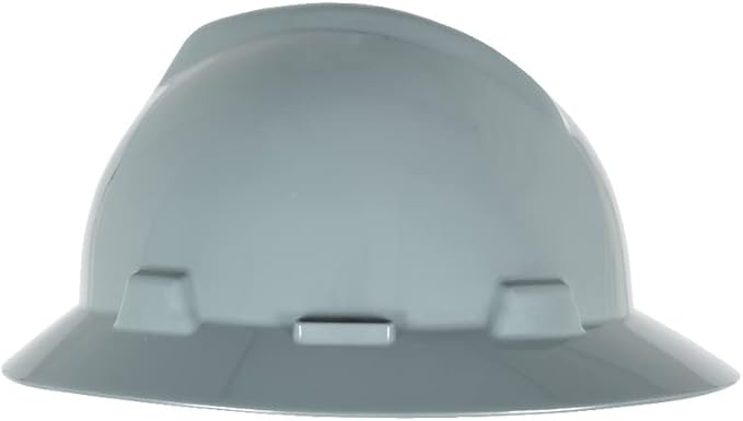 MSA V-Gard Full-Brim Hard Hat with Suspension - Polyethylene Shell, Superior Impact Protection and Self Adjusting Crown Straps - Standard Size Hard Hat