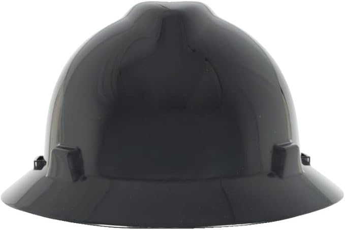 MSA V-Gard Full-Brim Hard Hat with Suspension - Polyethylene Shell, Superior Impact Protection and Self Adjusting Crown Straps - Standard Size Hard Hat