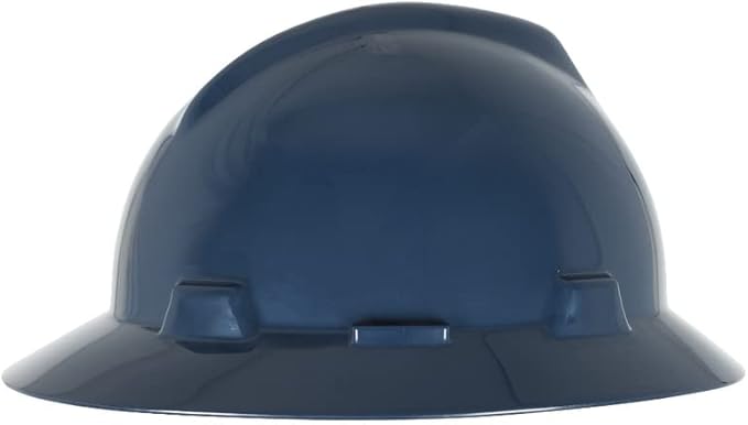 MSA V-Gard Full-Brim Hard Hat with Suspension - Polyethylene Shell, Superior Impact Protection and Self Adjusting Crown Straps - Standard Size Hard Hat