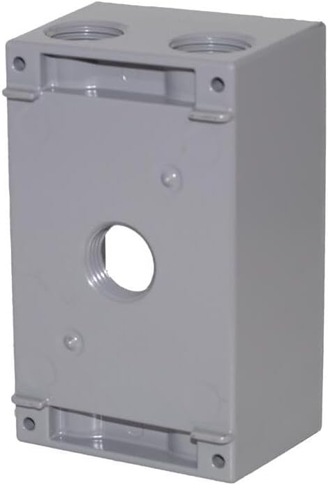 Sigma Engineered Solutions 14251-5 1/2-Inch 5 Hole 1-Gang Weatherproof Box, Gray