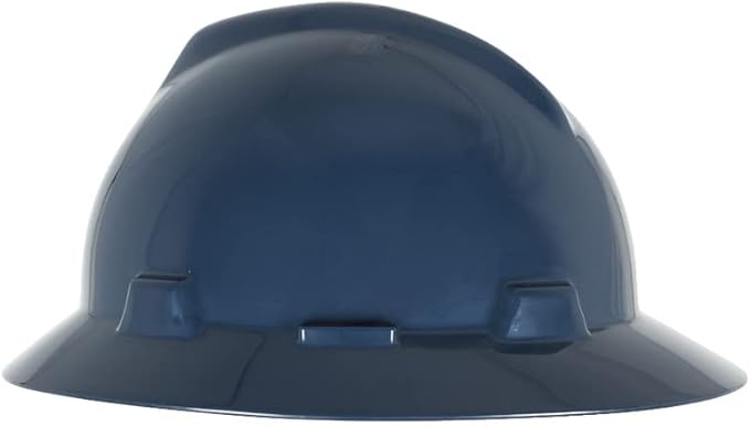 MSA V-Gard Full-Brim Hard Hat with Suspension - Polyethylene Shell, Superior Impact Protection and Self Adjusting Crown Straps - Standard Size Hard Hat