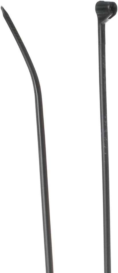 Thomas & Betts TY25MX 7" Black Cable Ties, 50 lb Tensile Strength, Stainless Steel Barb and Infinite Locking Positions, Weather and UV Resistant Nylon for Indoor and Outdoor Use 100 Pack
