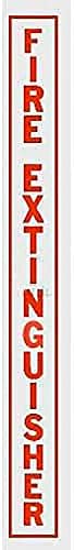 Vertical Decal Fire Extinguisher, Red Lettering On Clear Film