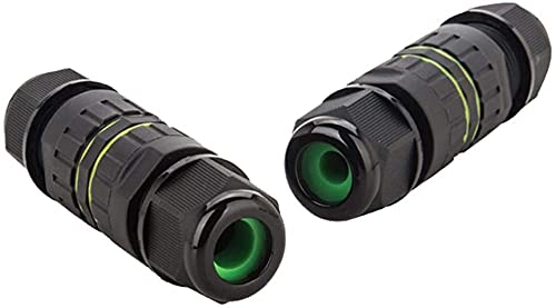 Junction Box Waterproof IP68 Connection Box 3-Pole Cable Connector for Ø7-10mm Cable Connection Box Black 2 Pieces