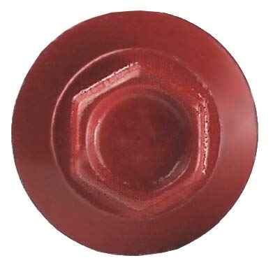 Metal ROOFING SCREWS: (250) 10 x 2" Crimson Red Hex Head Sheet Metal Roof Screw. Self starting metal to wood siding screws. EPDM washer. Colored head