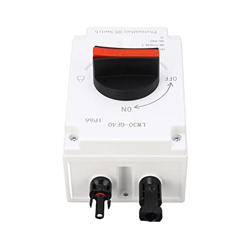 Solar PV DC Switch 1500V 32A, DC Miniature Circuit Breaker IP66 Solar Combiner Box for Solar Panel System RV (Basic Type)