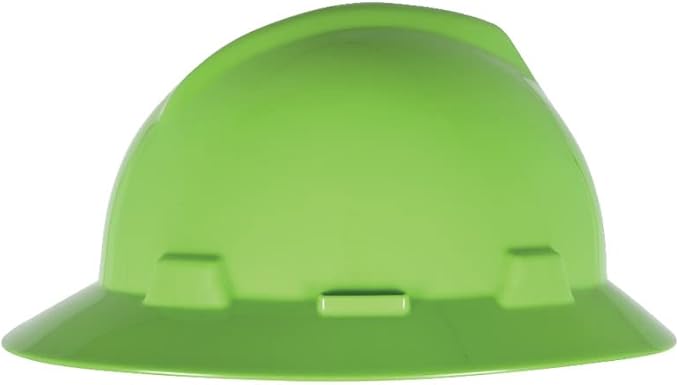 MSA V-Gard Full-Brim Hard Hat with Suspension - Polyethylene Shell, Superior Impact Protection and Self Adjusting Crown Straps - Standard Size Hard Hat