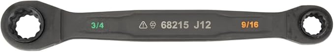 Klein Tools 68216 4-in-1 Reversible Ratcheting Box Wrench Set, Quad Wrench, SAE, 2-Piece, 1/4 to 3/4-Inch, Forged Steel, 90-Tooth